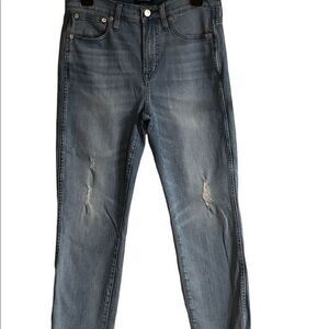 J. Crew‎ vintage jeans 28 high waist straight leg distressed raw hem